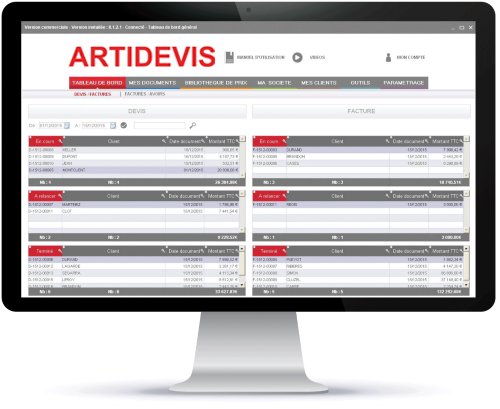 Le logiciel ARTIDEVIS V9